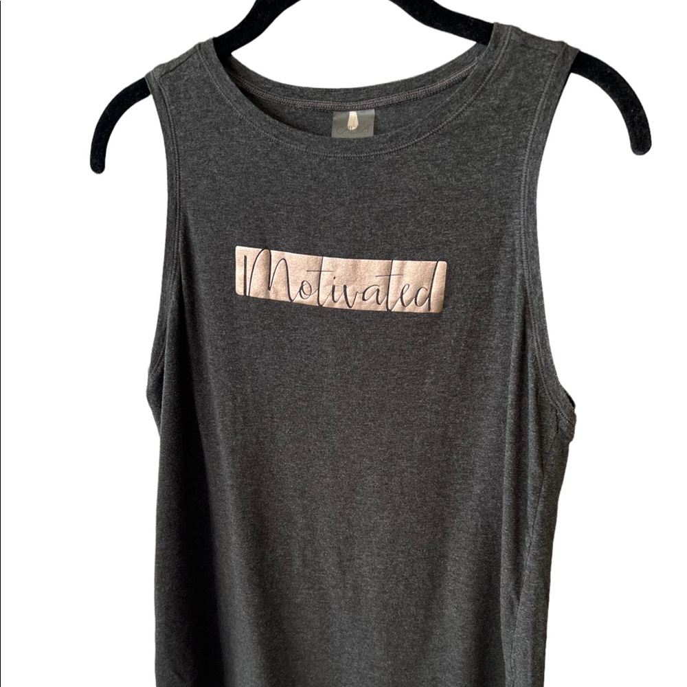 CALIA by Carrie Underwood Metallic Graphic Muscle Tank “Motivated” Size Medium